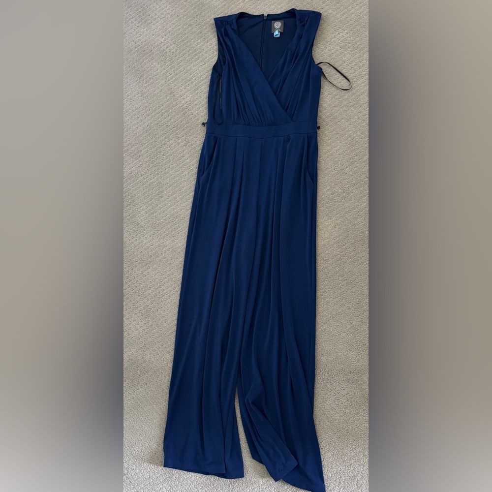 Vince Camuto Blue Wrap-Style Jumpsuit *MISSING WAIST FABRIC TIE*